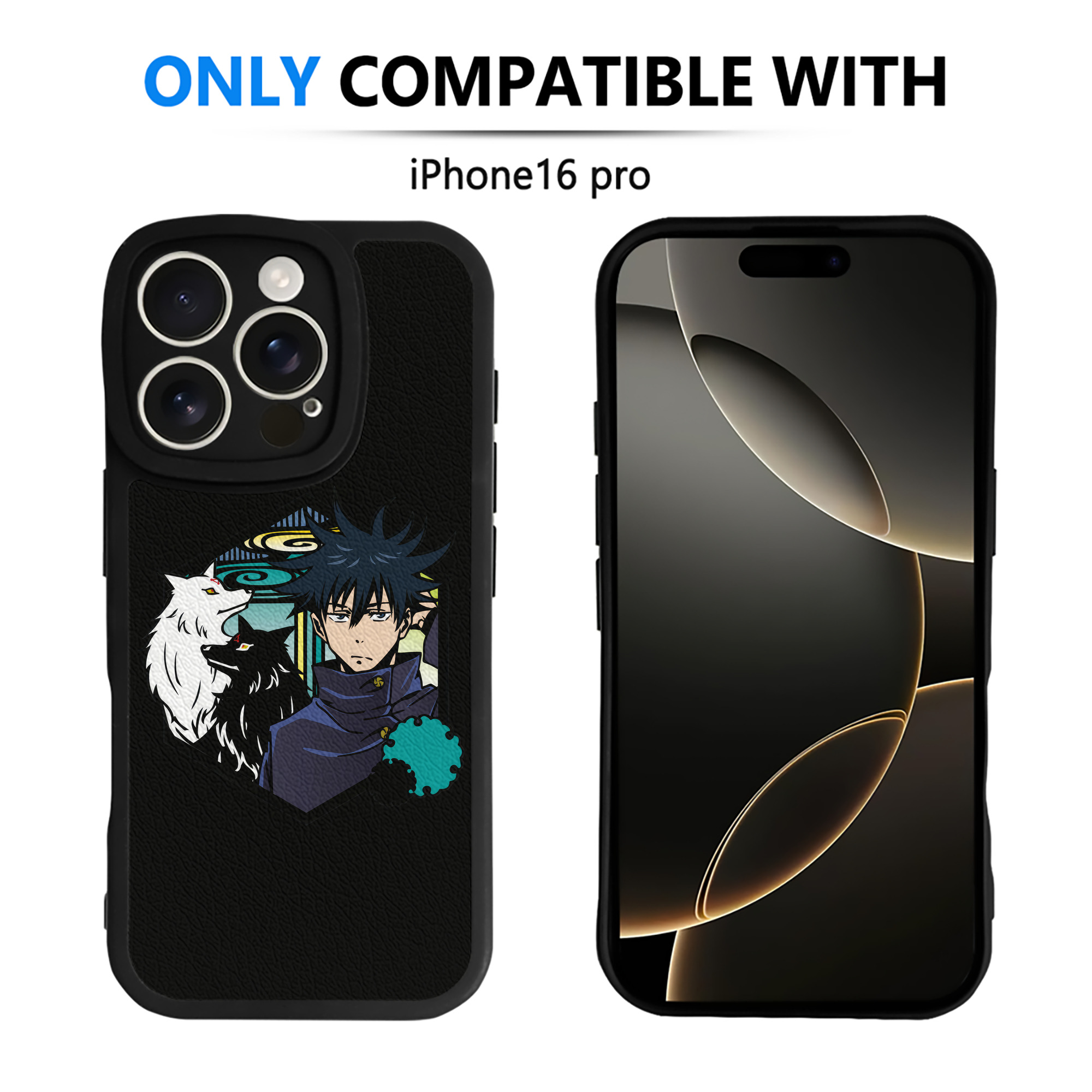 （画像用） 呪術廻戦 Jujutsu Kaisen 【iPhone 16シリーズ対応】シリコンスマホケース（レザー調） 材質：シリコン